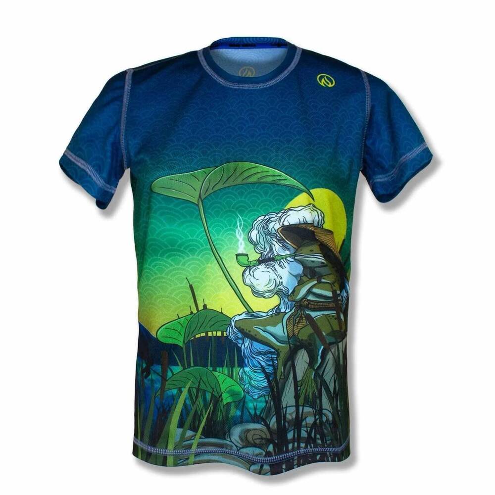 NEW INKNBURN men's kaeru frog tech shirt in blue
